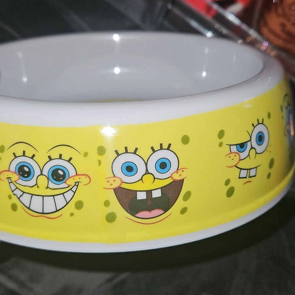 SpongeBob SquarePants vintage PET DOG CAT Bowl - Yellow